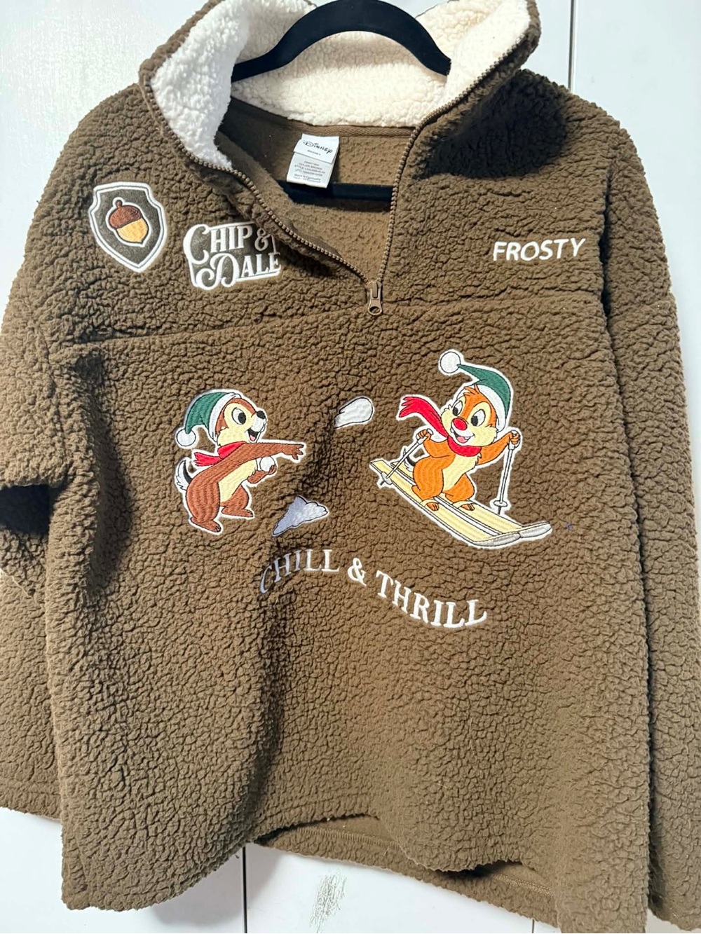Chip & Dale 'Frosty' Brown Sherpa Pullover - Chill & Thrill